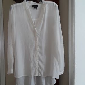 👚👚Women white hi-low blouse